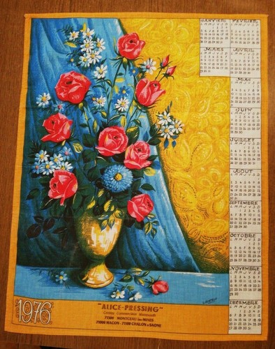 Ancien calendrier tissu - ancien, en