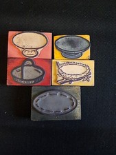 Lot 4 de 5 anciens tampons