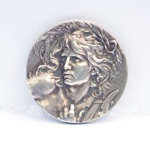 ORPHEE PAR LUCIEN COUDRAY BROCHE ART NOUVEAU CA 1900 SIGNEE