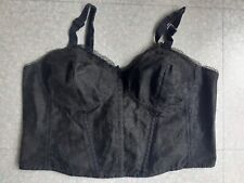 Bustier en nylon et dentelle vintage guêpière satin soutien-gorge