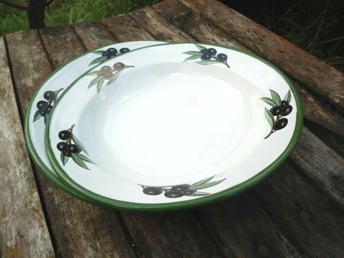 Assiettes emaillees olives - 2,