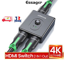 HDMI Hub Commutateur, Switch HDMI Répartiteur Bidirectionnel 2 Entrées 1 Sortie