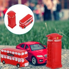  2 Pcs Cabine Telephone Anglaise Décoration D'intérieur Vintage Ornements Rétro