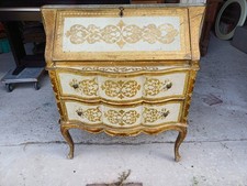 Meuble en Bois doré Commode 2 Tiroirs Pupitre