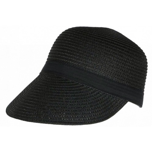 Visière paille femme noire