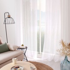 Rideau Voilage à Œillets "Sablé" 140x240cm Blanc