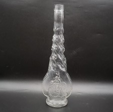 Bouteille à sujet en verre soufflé moulé Cycles vélos par Legras Début XXème