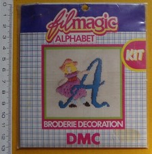 § ancien kit broderie DMC FILMAGIC lettre alphabet