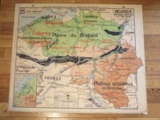 ANCIEN CARTE VIDAL LABLACHE-25.BELGIQUE-relief politique industrie-Armand COLIN