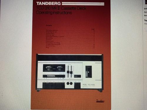 Tandberg tcd 310mk2 - tandberg, tcd-310mk2