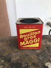 Ancienne Boite Métal Bouillon Gras MAGGI France vintage vtg  54 Etuis déco