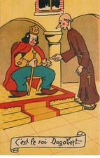 FABLE DE LA FONTAINE " c'est le roi Dagobert .. " illustrateur Raymond PREVOST