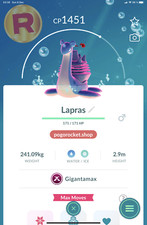 Gmax Lapras Non Shiny Gigantamax Lokhlass Go Reg or 1M FAST TRADE