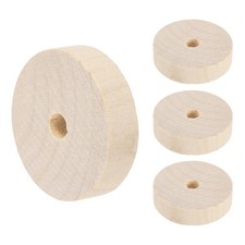 Roues En Bois Plat 1-1/2" dia 3/8" épaisseur 1/4" trou 4pcs