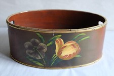 Jardinière corbeille en bois peint vintage  31.5 cm x 21.5 cm