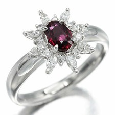 Bague diamant rubis platine