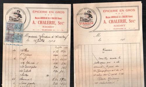 Lot factures ancien - 2, epicerie