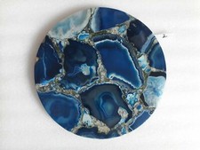 18 " Bleu Agate Table Top Demi Précieux Pierres Art Maison Pièce Décor