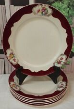 6 Assiettes Plates Digoin Porcelaine Opaque Modèle Bourgogne