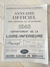 Ancien Annuaire Officiel des abonnés au téléphone 1946 Loire inférieure