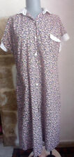 Robe vintage année 80 bleue vert rose fleurie col blanc Fait main T 38-40