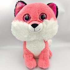 Peluche renard rose blanc gros