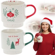 Ensemble de tasses de Noël 2 x 380 ml verres à café verres à thé verres à café