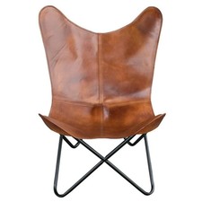 Chaise longue papillon cuir - chaise, en