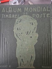 ALBUM VERT YVERT & TELLIER VIDE A VIS  bon état avec feuilles 