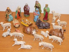 LOT figurine PERSONNAGE de CRECHE NOEL enfant jesus MARIE agneaux ROI italie