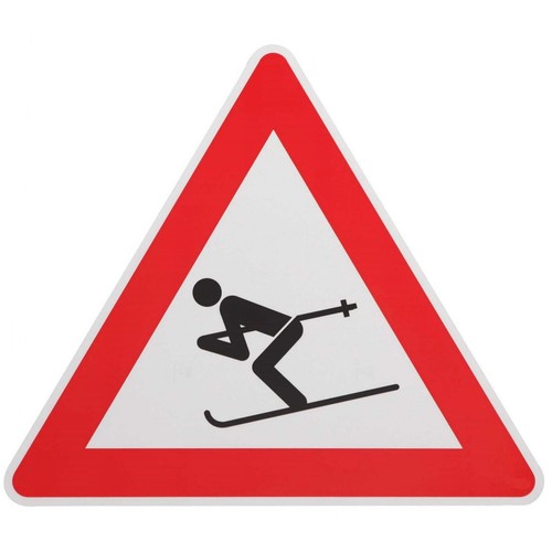 Panneau attention skieurs - panneau,