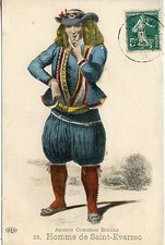 CARTE POSTALE / ANCIENS COSTUMES BRETONS HOMME DE SAINT EVARZEC