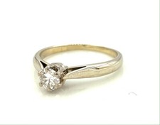 MAGNIFIQUE BAGUE OR 18 CARATS - Solitaire Diamant 0,25 carat - 2,63 g