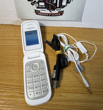 Téléphone portable 2G Samsung Gt-E1270 à clapet Radio appelle Fonctionne  +Acces