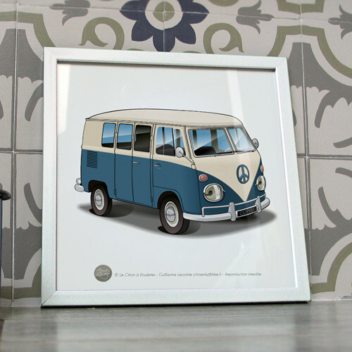 Poster combi bleu - combi,