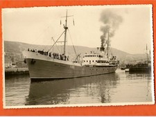 ANCIENNE PHOTO NOIR E BLANC DEPART CHALUTIER BELLE NORMANDIE 1954 FECAMP  N°1