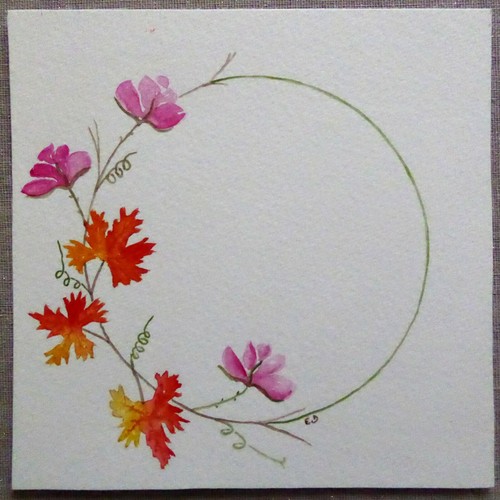 Peinture dessin couronne fleur - peinture,