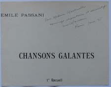 Autographe Émile PASSANI Germaine Martinelli Soprano Chef orchestre Compositeur