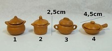 casseroles en terre cuite miniature,maison de poupée,vaisselle,vitrine    **S15