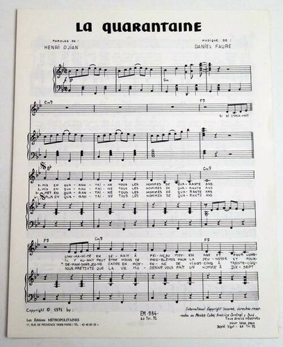 Partition vintage sheet music