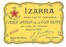 Buvard publicitaire  thème alcool fort Izarra côte basque