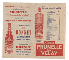 LE PUY-EN-VELAY (43) DISTILLERIE / LIQUEURS Prunelle "Ets BONNET" Tract 1930-50