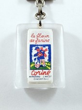 PORTE-CLES - Bourbon FARINE CORINE Chagny - VÉRITABLE Inclusion Vintage 1960s -
