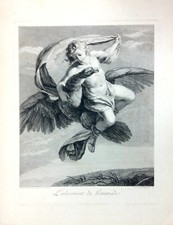 Gravure L'enlèvement de GANYMEDE par JUPITER - E. LE SUEUR - gravé par PICART