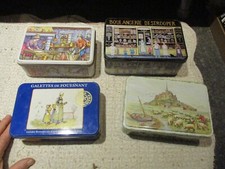 4 Anciennes Boites Gateaux Tôle Mont St Michel Fouesnant Boulangerie Destrooper