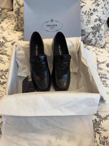 Mocassins noir femme prada - mocassins,