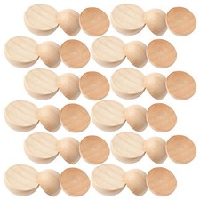 150pcs Perles de bois semi-cercle inachevé