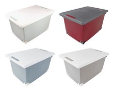 Rangement Boîte à Roulettes Coffre à Jouets de Transport Tout Usage en Plastique