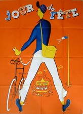JOUR DE FETE - JACQUES TATI / BICYCLE / CAROUSEL / POSTMAN - FRENCH MOVIE POSTER