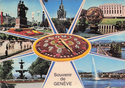 Suisse geneve horloge fleurie - geneve,